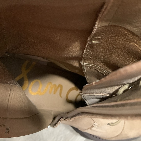 Sam Edelman Junip Lug Sole Combat Taupe Suede Boots size 7 - Picture 12 of 12